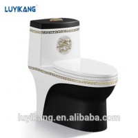 L871 gold black toilet colored made in china ceramic saving water siphonic one-piece water clost toilet bowl