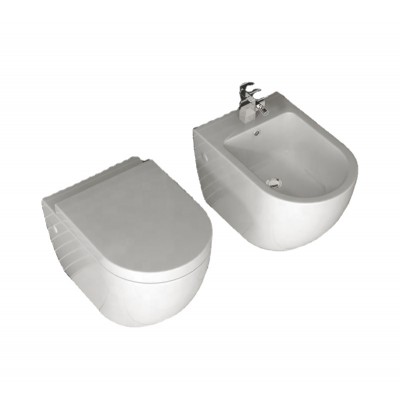 PATE bathroom wall mount wc water closet connect to an in-wall cistern wall hung toilet rimless