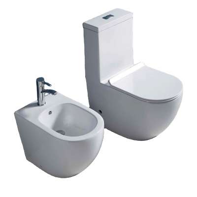 New launch Full bathroom sets sanitary ware  white round wc ceramic toilet standard size with SASO