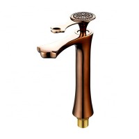 New Modern Luxury Tall Single Lever Mono Hand Wash Basin Mixer Water Tap Brass Rose Gold Bathroom Faucet