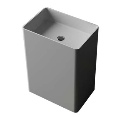 Artificial Stone Freestanding bathroom wash hand Basin Solid Surface Basin rectangular Acrylic Stone pedestal sink