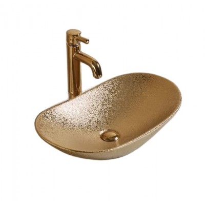 PATE China supplier  CE export standard Ceramic wash hand basin gold vessel sinks