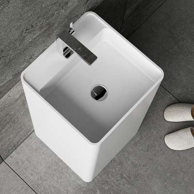 Artificial Stone Freestanding Basin Solid Surface Basin Acrylic Stone Hand Wash Basin