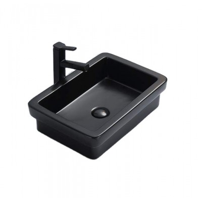 PATE 7444MB Modern ceramic bathroom wash basin matte black undermount fireclay kitchen sink